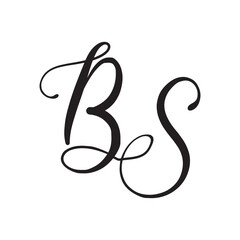 bs , sb, Calligraphic signature icon. Wedding Logo Monogram. modern symbol. Couples logo for wedding