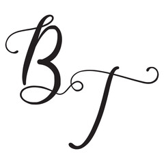 bt , tb, Calligraphic signature icon. Wedding Logo Monogram. modern symbol. Couples logo for wedding
