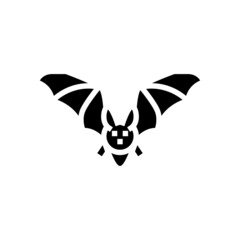 bat animal in zoo glyph icon vector. bat animal in zoo sign. isolated contour symbol black illustration