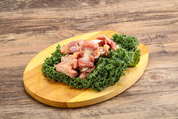 Raw chicken stomach for cooking