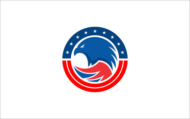 Illustration vector graphic of eagle head american icon logo design template