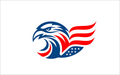 Obraz premium Illustration vector graphic of eagle head american icon logo design template