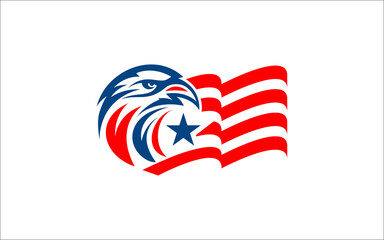 Illustration vector graphic of eagle head american icon logo design template