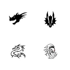 Dragon vector icon illustration design logo template