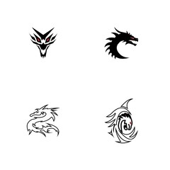 Dragon vector icon illustration design logo template