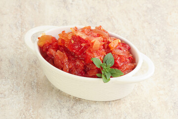 Hungary vegetarian Lecho with vegetables