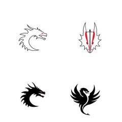 Dragon vector icon illustration design logo template