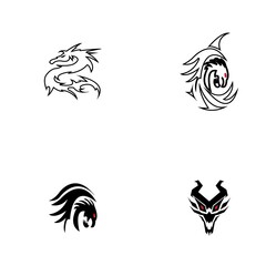Fototapeta premium Dragon vector icon illustration design logo template