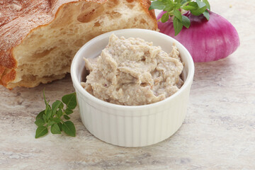 Jewish traditional cuisine herring mousse Forsmak