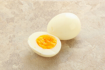 Boiled chicken egg for breakfast