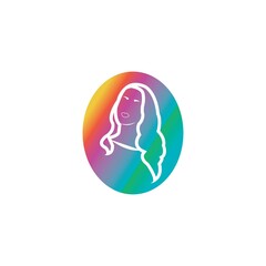 Woman face silhouette character illustration logo icon vector