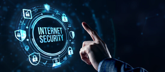 Internet, business, Technology and network concept. Cyber security data protection business...