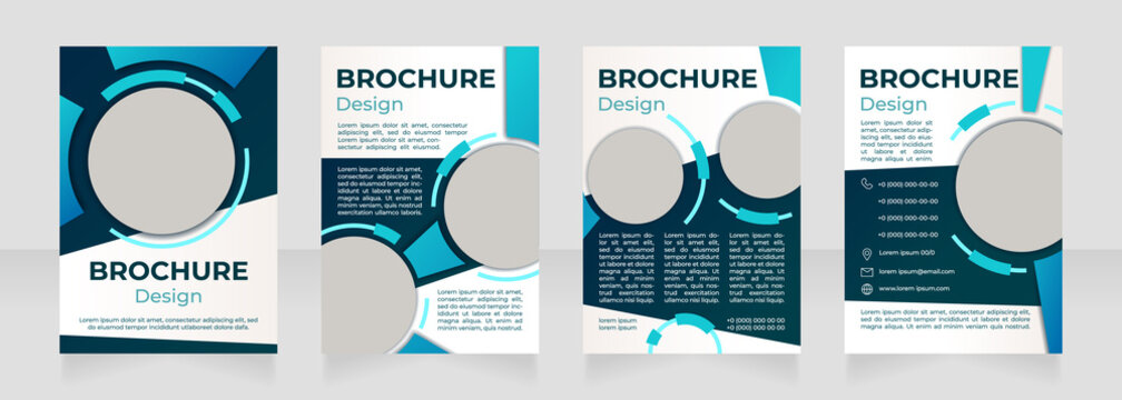 Home remodeling service blank brochure design. Template set with copy space for text. Premade corporate reports collection. Editable 4 paper pages. Montserrat Bold, Medium, Regular fonts used