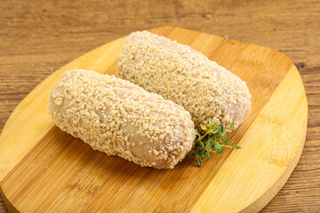 Raw chicken cutlet for roast
