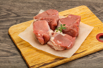 Raw pork tenderloin for cooking