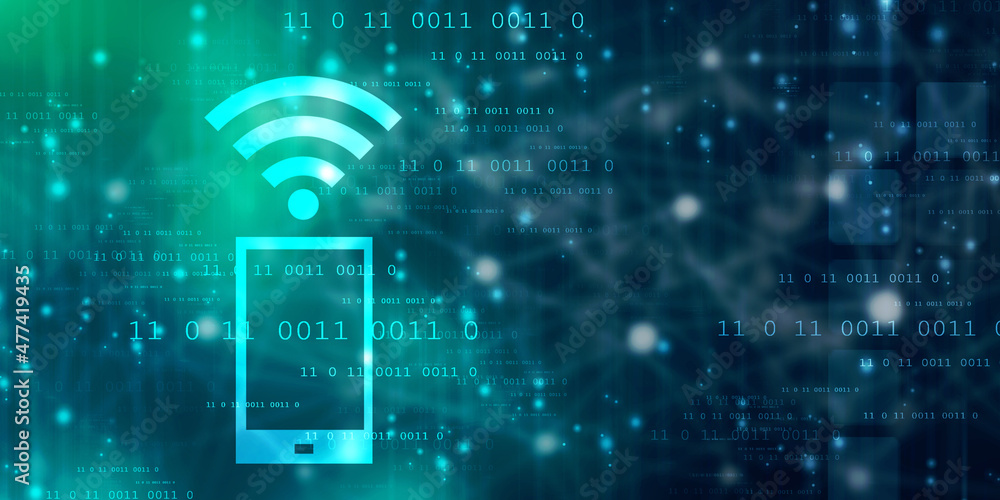 Aufkleber 2d rendering 5g network 5g connection