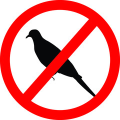 Doves prohibited sign