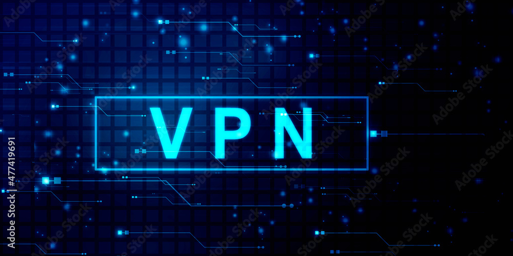 Poster 2d illustration vpn network security internet privacy encryption concept