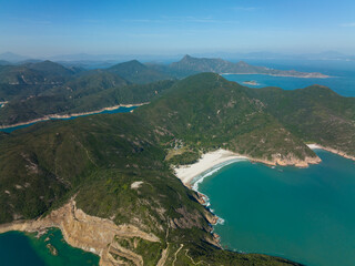 Fototapeta na wymiar Top view of Hong Kong Geopark