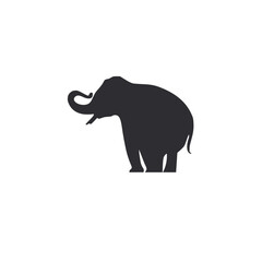 Vector illustration of elephant silhouette isolated on white