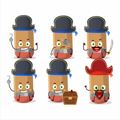 Cartoon character of Pencil with various pirates emoticons