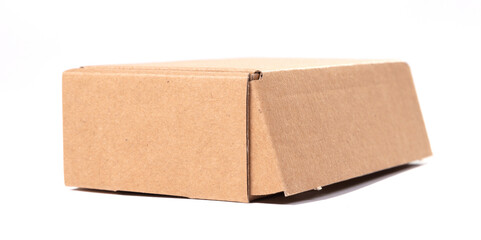 Open cardboard small box isolated