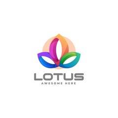 Obraz premium Vector Logo Illustration Lotus Gradient Colorful Style.