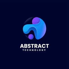 Vector Logo Illustration Abstract Gradient Colorful Style.