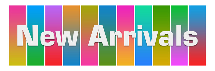 New Arrivals Colorful Boxes Horizontal Text 