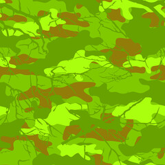 Camouflage with tree branches. Light color. Vector.