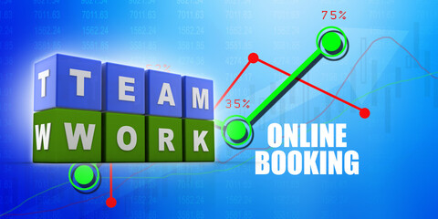 3d illustration Teamwork text