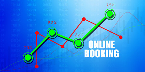 2d rendering Stock market online business concept. business Graph