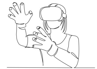 girl in a virtual reality helmet