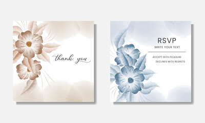 Wedding watercolor invitation card design
