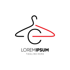 Obraz premium Initial Letter C Hanger Logo Design Vector Icon Graphic Emblem Illustration