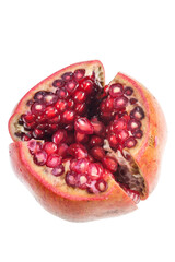 Pomegranate fruit on white background.