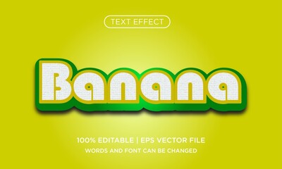 banana text effect, editable fresh and food text style.vector premiun