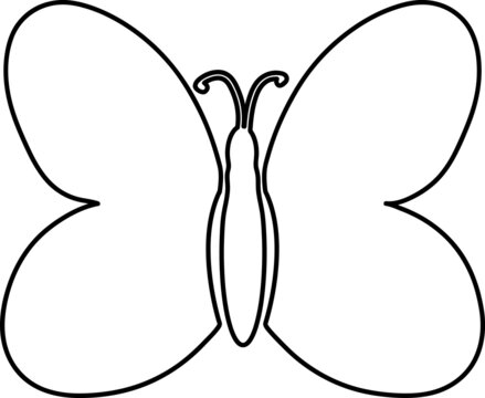 A batterfly vector icon. The sign of a batterfly vector outline art on white background..eps