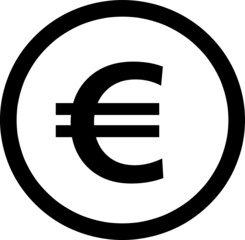 Euro vector icon on white background..eps