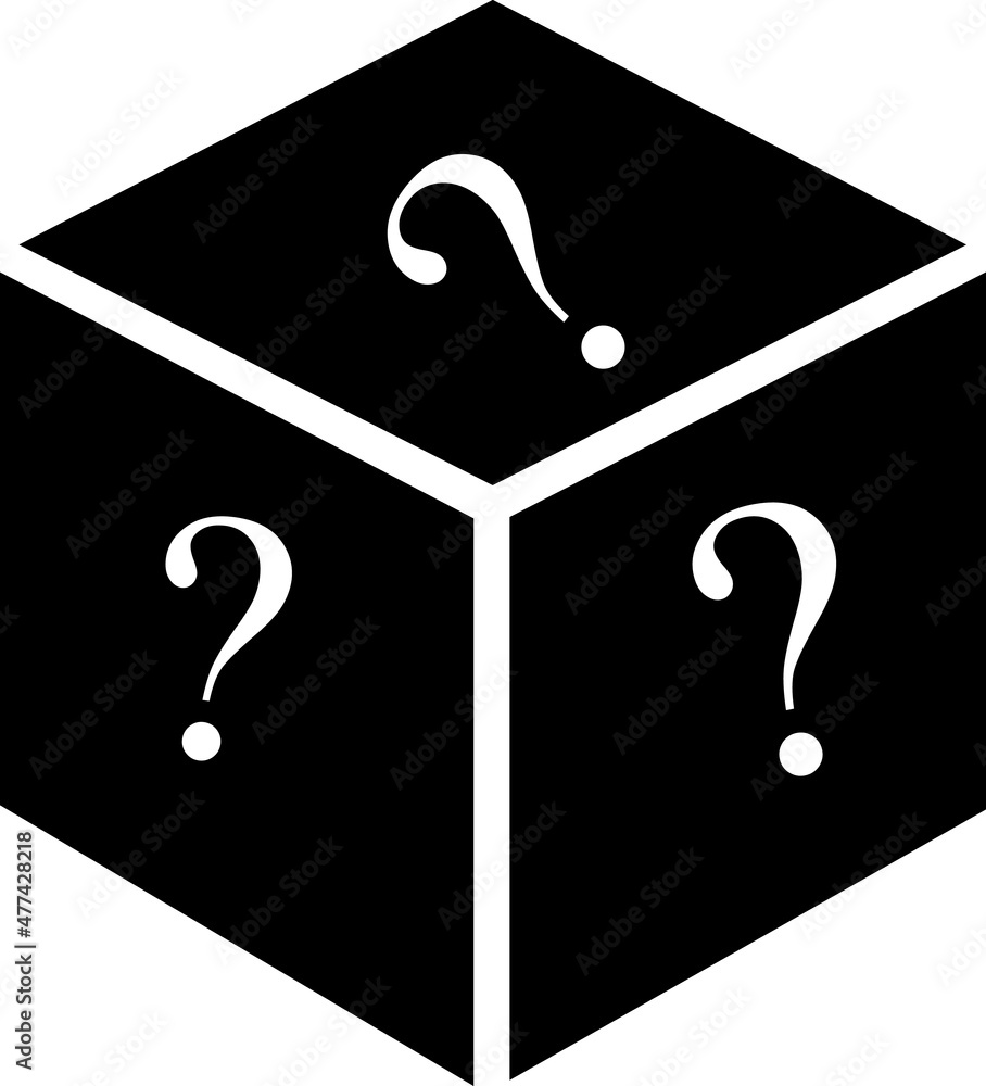 Poster mystery box or random loot box flat vector icon.eps