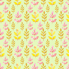 Botanical pattern of twigs of leaves