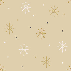 Christmas seamless pattern with isolated hand drawn elements