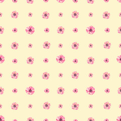 Watercolor pattern with anemones