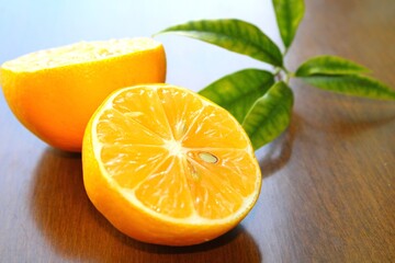 Lemons fresh fruits on wooden background
