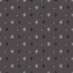 Christmas seamless pattern with isolated hand drawn elements