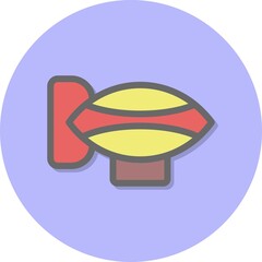 Zeppelin Line Filled Circle Vector Icon Design © JV Design49
