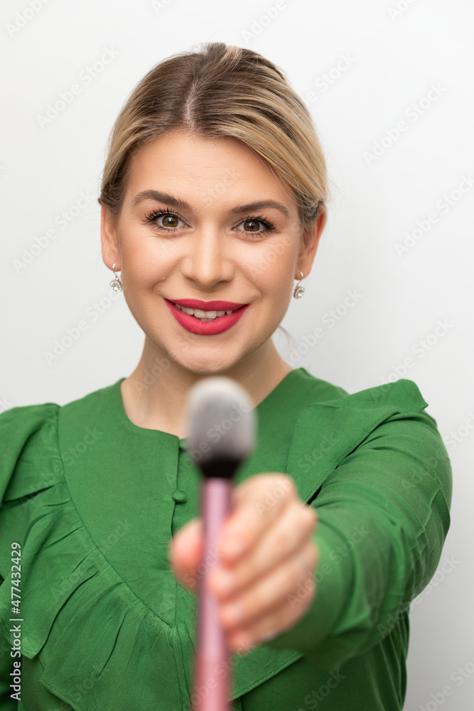 Wall mural morning makeup routine