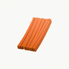 Isolated flat wooden plank icon for game, interface, sticker, app. The sign is made in a cartoon style with bright colors. The sprite can be used like a craft element