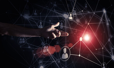 Creating modern wireless technologies as means of communucation and networking on dark background