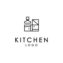 Stove Logo, Kitchen logo, Cooking set logo for food business